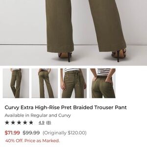 White House Black Market Olive Straight Leg Pants